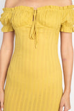 Off Shoulder Smocked Dress