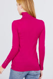 Long Sleeve With Metal Button Detail Turtle Neck Viscose Sweater