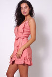 Ruffled Detail Surplus Wrap Dress