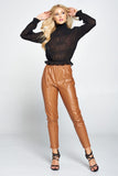 Pleated Chiffon Mock Neck Blouse