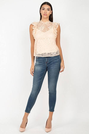 Sleeveless Lace Lining Top