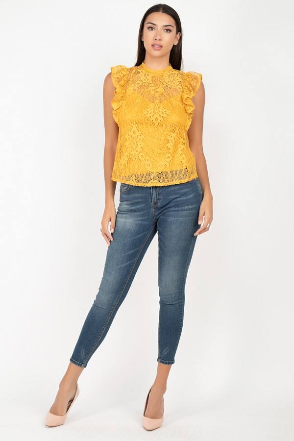 Sleeveless Lace Lining Top
