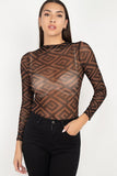 Long Sleeve Geometric Bodysuit