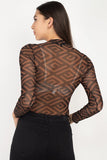 Long Sleeve Geometric Bodysuit