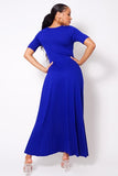 Elbow Sleeve Maxi Tank Top With Side Slits