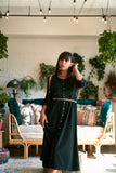 Corduroy 3/4 Sleeve Button Down Midi Dress
