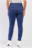 Plus Medium Blue Mid-rise Denim Legging Slim Fit Pants