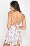 Floral Ruffle Trim Fit & Flare Mini Dress