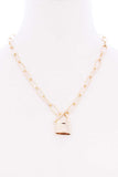 Locker Pendant Toggle Clasp Metal Necklace