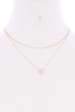2 Layered Glass Bead Round Pendant Necklace