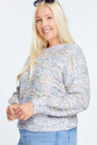 Multi Color Round Neck Long Sleeve Sweater
