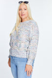 Multi Color Round Neck Long Sleeve Sweater
