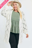 Textured Long Sleeve Long Cardigan