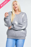 Printed Oversize Knit Sweater