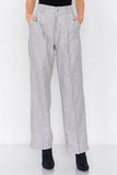 Grey Wool Blazer Office Chic Pleated High-waist Ankle Pant Set
