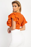 Ruffle Tiered Ribbed Top