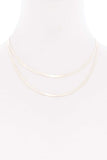Sodajo 2 Layered Herringbone Metal Chain Necklace