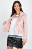 Suede Faux Fur Moto Jacket