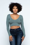Long Sleeve V-neck Drop Top