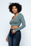 Long Sleeve V-neck Drop Top