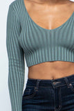 Long Sleeve V-neck Drop Top