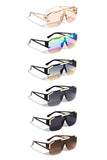 Modern Plastic Shield Triangular Temple Sunglasses