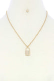 Saftey Pin Charm Link Layered Necklace