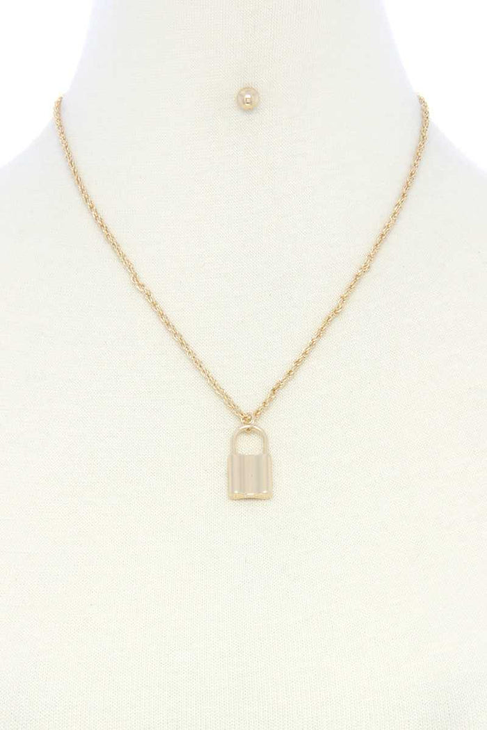 Saftey Pin Charm Link Layered Necklace