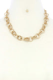 Twisted Circle Link Metal Necklace