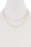 Metal Paper Clip Chain 2 Layered Necklace