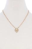 Metal Chain Heart Lock Pendant Necklace