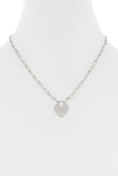 Metal Chain Heart Lock Pendant Necklace