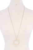 Metal Round Ring Pendant Necklace