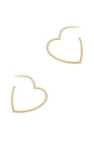 Metal Ball Line Heart Earring