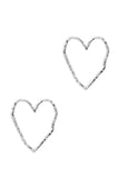 Rough Metal Heart Stud Earring