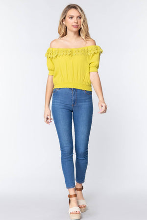 Off Shoulder Lace Detailed Top