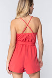 V-neck Cami Belted Romper