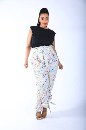 Newspaper Splatter Baggy Pants