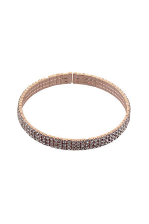3 Line Rhinestone Flexible Bracelet