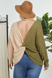Color Block V Neck Sweater