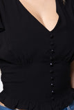 Ruffl Slv V-neck Smocking Woven Top
