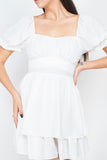 Puff Sleeves Frill Dress