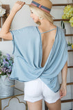 Open Back Wide Sleeve Shorsleeve Top
