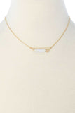 Metal Safety Pin Mama Letter Necklace