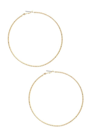Lined Metal Hoop Earring