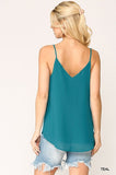 Plunging V-neckline Lattice Top
