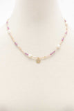 Happy Face Charm Pearl Beaded Necklace