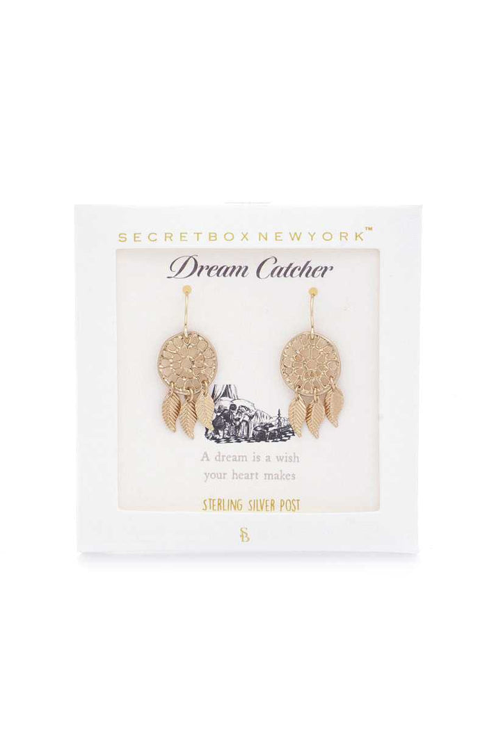 Dream Catcher Gold Dipped Earring