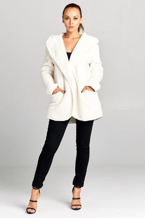Hooded Fuzzy Fur Jacket