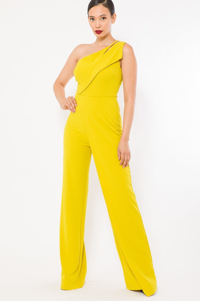 One Shoulder Jumpsuit W/ Small Opening